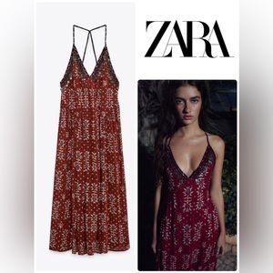 ZARA BOHO PRINTED COIN DRESS